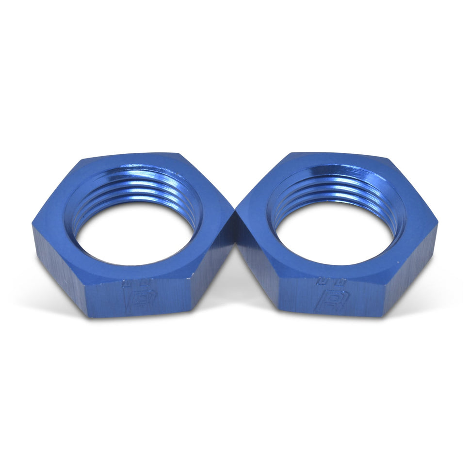 12AN To 1 1/16" -12 Thread Bulkhead Nut Adapter Fitting With Blue Finish