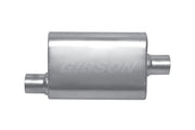 Gibson MWA Superflow Offset/Center Oval Muffler - 4x9x14in/2.25in Inlet/2.25in Outlet - Stainless Gibson Muffler