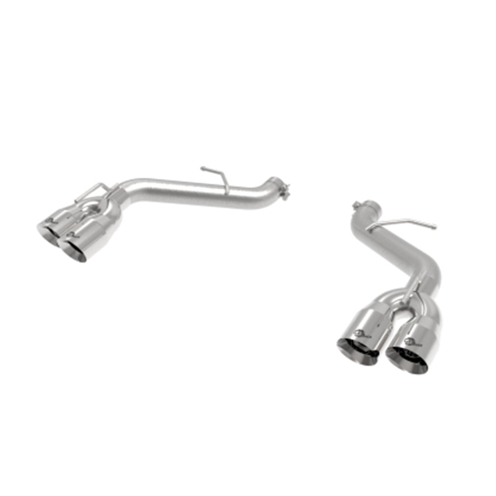 aFe POWER MACH Force-Xp 3in Axle-Back Exhaust 16-20 Chevy Camaro SS V8 6.2L w/o Mufflers - Polished 49-44119NM-P