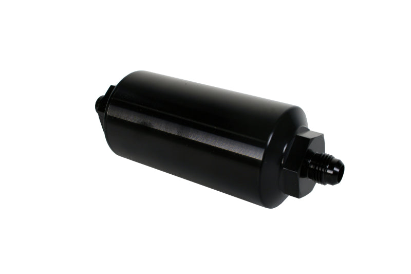 Aeromotive In-Line Filter - (AN-6 Male) 10 Micron Microglass Element Bright Dip Black Finish Aeromotive Fuel Filters