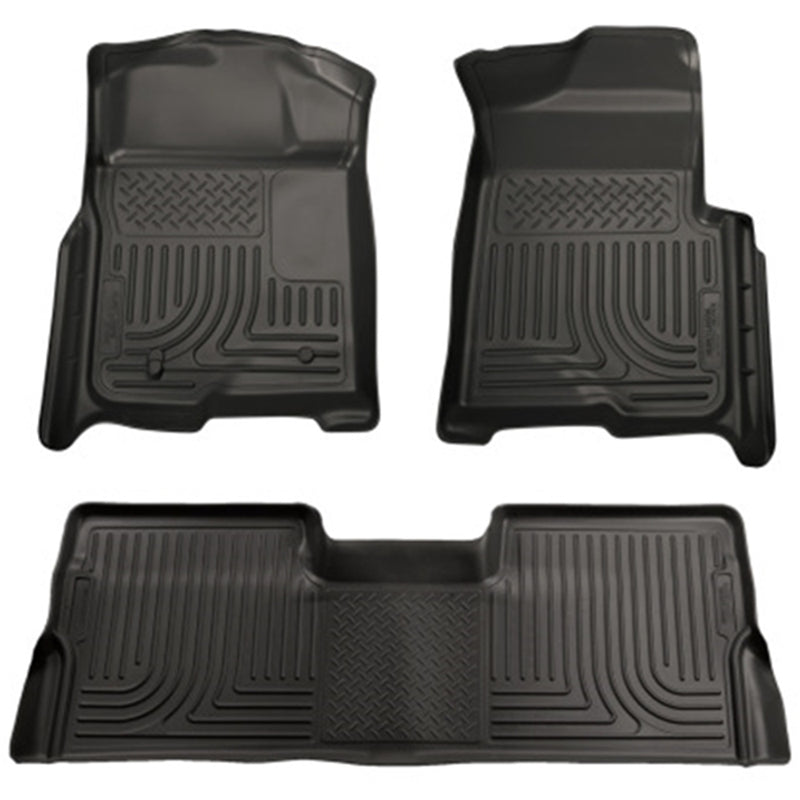 Husky Liners 09-12 Ford F-150 Super Crew Cab WeatherBeater Combo Black Floor Liners 98331 HUSKY LINERS