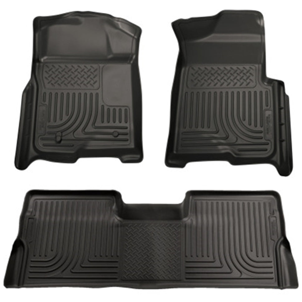 Husky Liners 09-12 Ford F-150 Super Crew Cab WeatherBeater Combo Black Floor Liners 98331