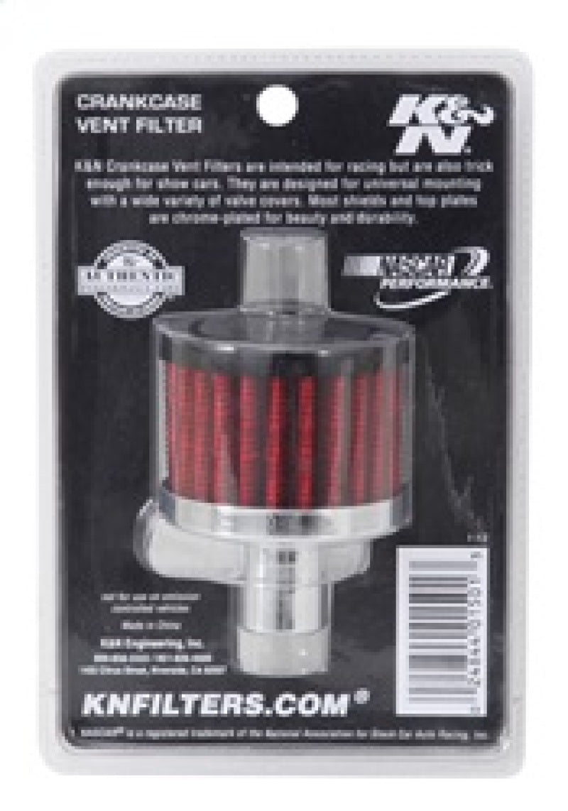 K&N Steel Base Crankcase Vent Filter .75in Vent OD x 2in OD x 1.5in Height K&N Engineering Air Filters - Universal Fit