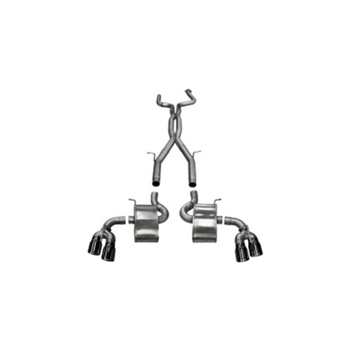 Corsa Camaro Exhaust System 16-18 Corsa Chevy Camaro SS 6.2L Xtreme+ 2.75in Cat-Back Dual Rear Exit with Twin 4in Black PVD Tips 14770BLK S-CORSA EXHAUST