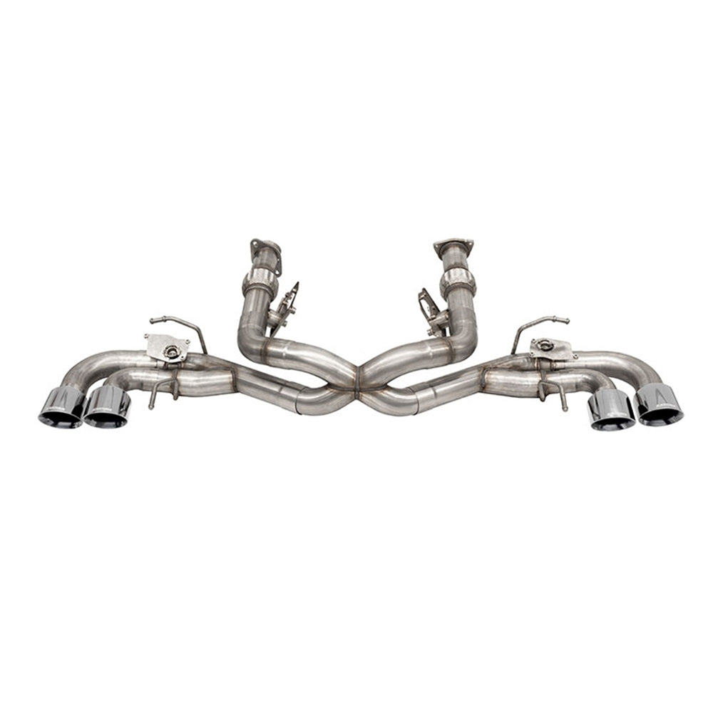 Corsa 20-22 Corvette C8 3in Valved Cat-Back 4.5in Pol Quad Tips - Fits Factory NPP Exhaust 21105