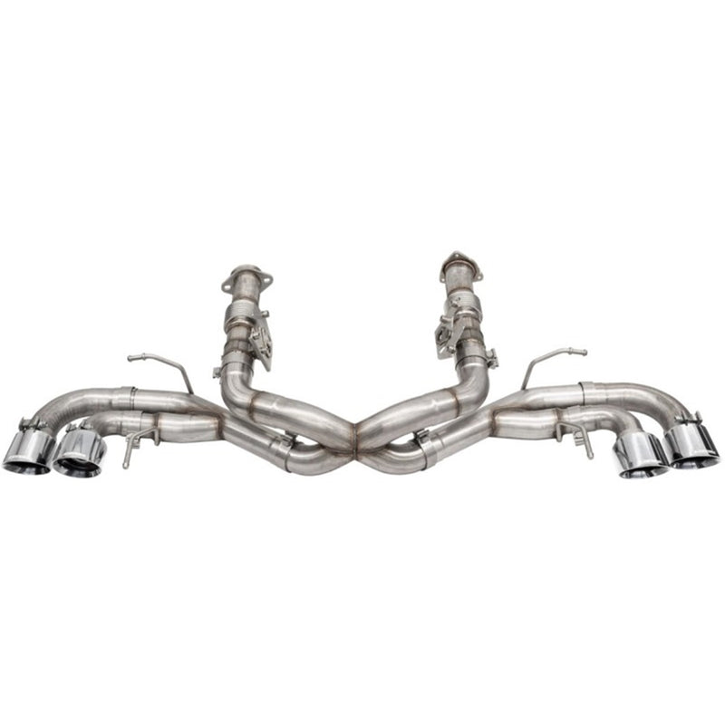 Corsa 2020 Corvette C8 3in Xtreme Cat-Back Exhaust 4.5in Pol Quad Tips - Integrates stock AFM Valve 21102 C8 CORVETTE