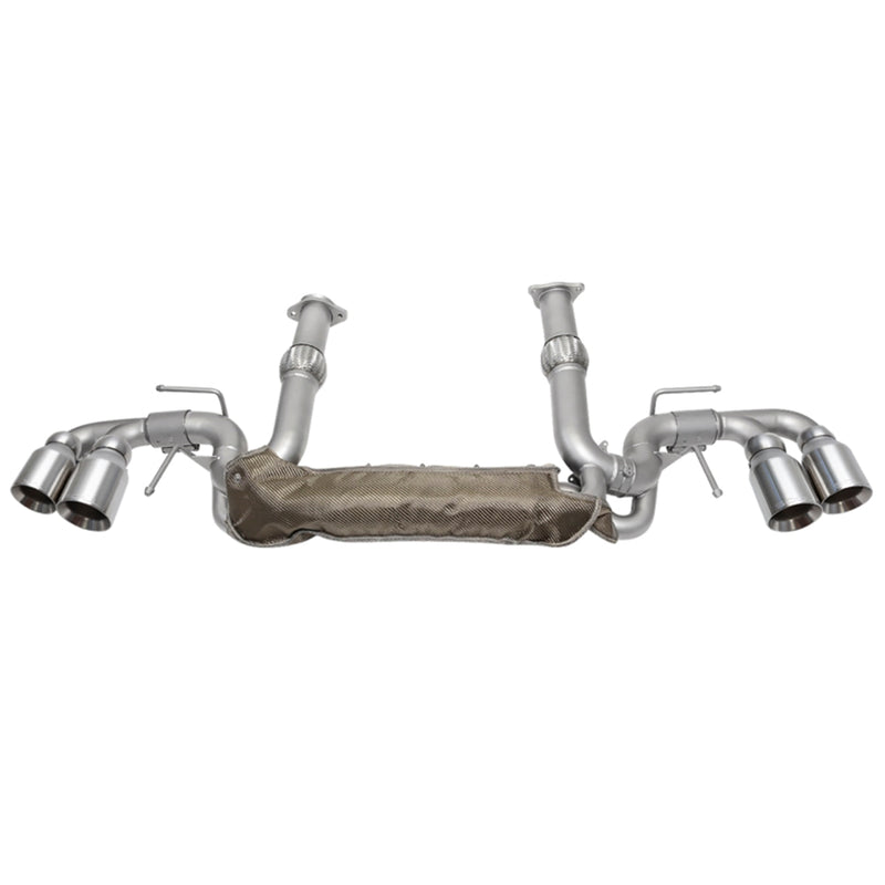 SOUL 20+ Chevrolet C8 Corvette Valved Exhaust - 4in Slash Cut Tips - Brushed CHEV.C8.VES.SLT.BR C8 CORVETTE