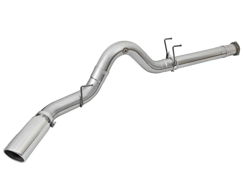 aFe ATLAS 5in DPF-Back Alum Steel Exhaust System w/Polished Tip 2017 Ford Diesel Trucks V8-6.7L (td) aFe DPF Back