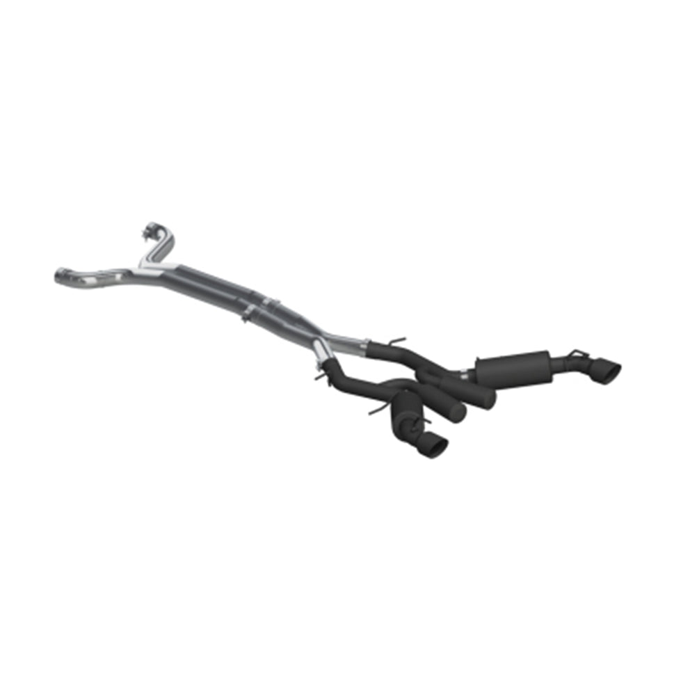 MBRP 16-19 Chevrolet Camaro SS 6 Speed 3in Dual Cat Back w/ 4.5in OD Tips - Black (Non NPP Models) S7035BLK