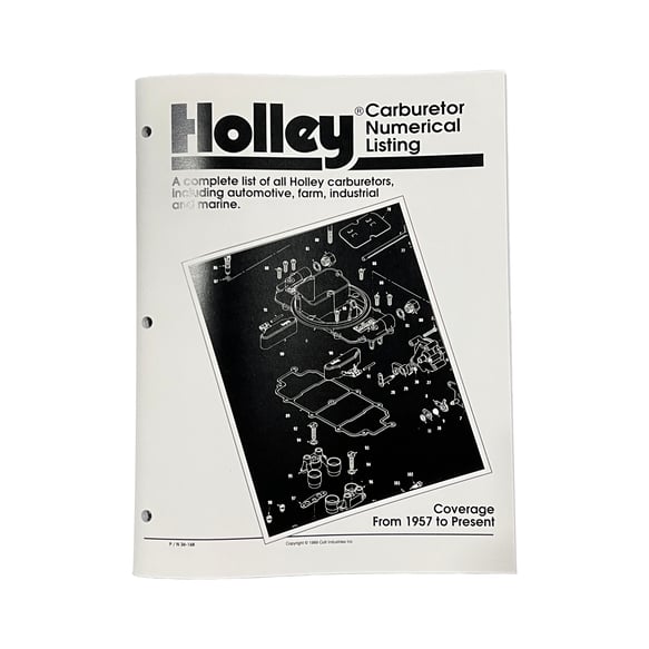 Holley Carburetors Number Listing Handbook 36-168 HOLLEY Autoparts