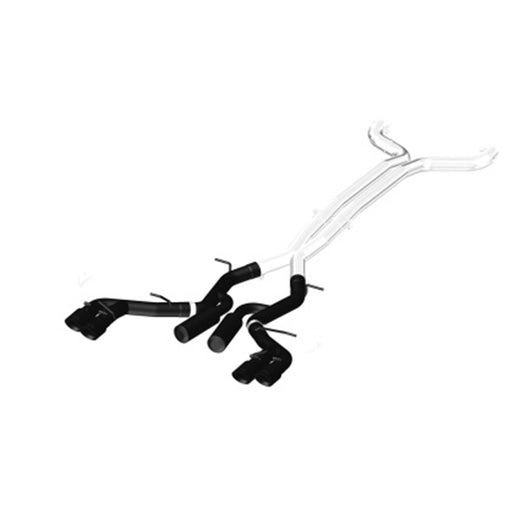 MBRP 2016 Chevy Camaro V8 6.2L 6spd 3in Black Race Dual Cat Back w/ 4.5in Quad Dual Wall Tips S7033BLK MBRP