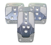 NRG Aluminum Sport Pedal M/T - Gunmetal w/Silver Carbon NRG Pedal Covers