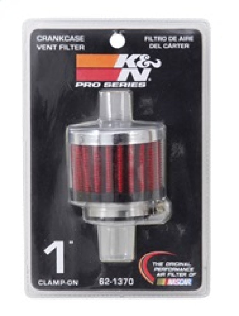 K&N 1in Flange ID x 2in OD x 1.5 inch H Rubber Base Crankcase Vent Filter K&N Engineering Air Filters - Universal Fit