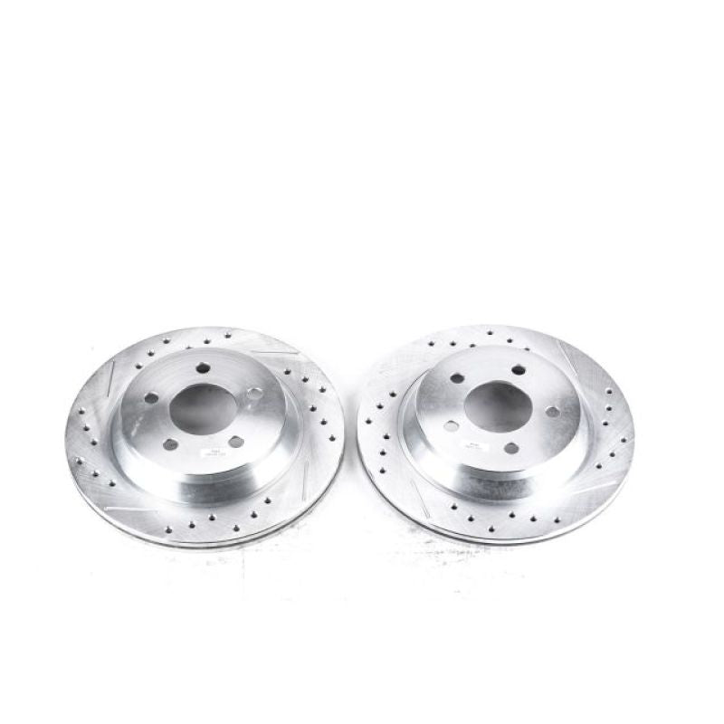 Power Stop 94-01 Ford Mustang Rear Evolution Drilled & Slotted Rotors - Pair PowerStop Brake Rotors - Slot & Drilled