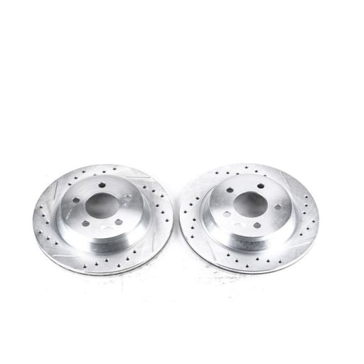 Power Stop 94-01 Ford Mustang Rear Evolution Drilled & Slotted Rotors - Pair PowerStop Brake Rotors - Slot & Drilled