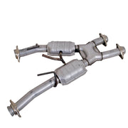 BBK 79-93 Mustang 5.0 Short Mid X Pipe w Catalytic Converters 2-1/2 For Automatic Long Tube Headers BBK X Pipes