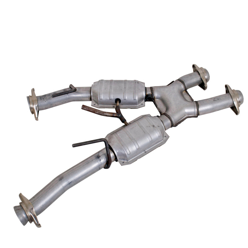 BBK 79-93 Mustang 5.0 Short Mid X Pipe w Catalytic Converters 2-1/2 For Automatic Long Tube Headers BBK X Pipes