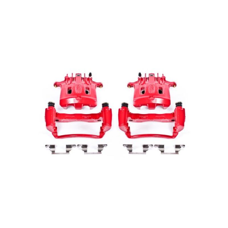 Power Stop 2000 Ford Excursion Rear Red Calipers w/Brackets - Pair PowerStop Brake Calipers - Perf