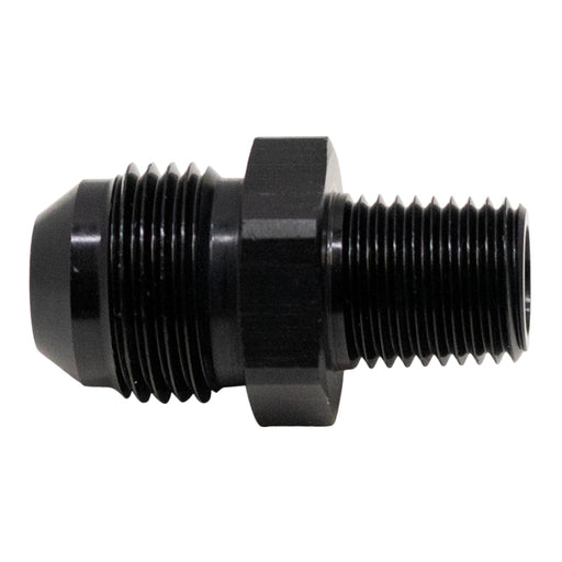 DeatschWerks 8AN Male Flare to 1/4in Male NPT Adapter - Anodized Matte Black DeatschWerks Fittings