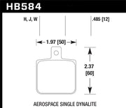 Hawk Aerospace Single Dynalite 12mm Thickness DTC-30 Race Brake Pads Hawk Performance Brake Pads - Racing