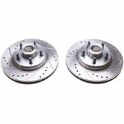 Power Stop 84-86 Ford Mustang Front Evolution Drilled & Slotted Rotors - Pair PowerStop Brake Rotors - Slot & Drilled