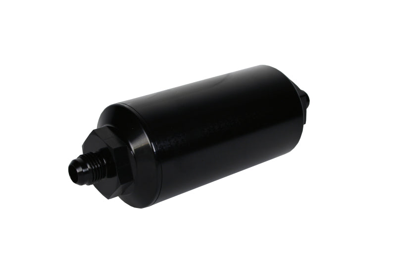 Aeromotive In-Line Filter - (AN-6 Male) 10 Micron Fabric Element Bright Dip Black Finish Aeromotive Fuel Filters