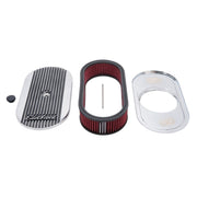 Edelbrock Air Cleaner Elite II Oval Single 4-Bbl Carb 2 5In Red Element Polished Edelbrock Air Filters - Universal Fit