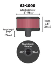 K&N Steel Base Crankcase Vent Filter 0.375in Vent OD x 2in OD x 1.5in Height K&N Engineering Air Filters - Universal Fit