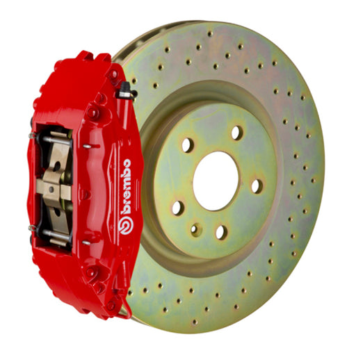 Brembo 16+ Camaro LS/LT/SS Front GT BBK 6 Piston Cast 355x32 1pc Rotor Drilled-Red Brembo Brake Kits - Performance Slot