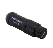 NRG 700 Series M12 X 1.5 Steel Lug Nut w/Dust Cap Cover Set 21 Pc w/Locks & Lock Socket - Black NRG Lug Nuts