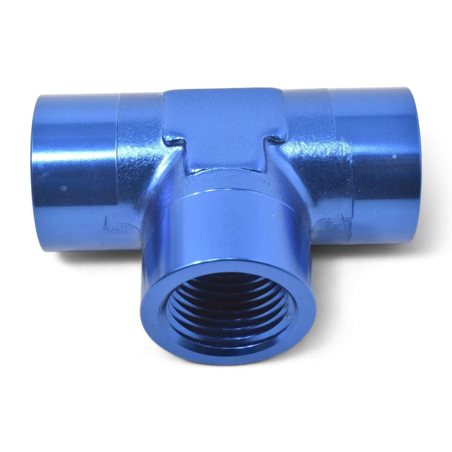 1/4" Female NPT Pipe Tee Adapter Fitting With Blue Finish RUSSELL Autoparts