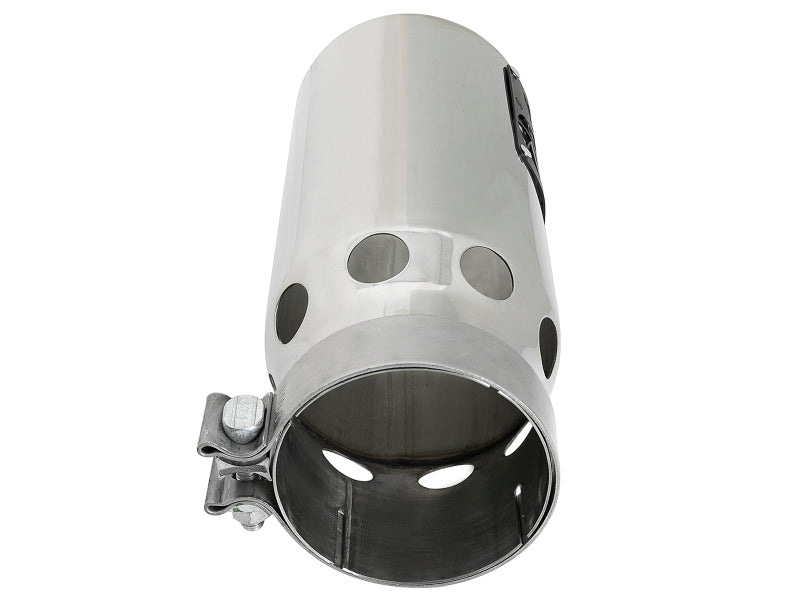 aFe SATURN 4S 4in SS Intercooled Exhaust Tip - Polished 4in In x 5in Out x 12in L Bolt-On aFe Tips