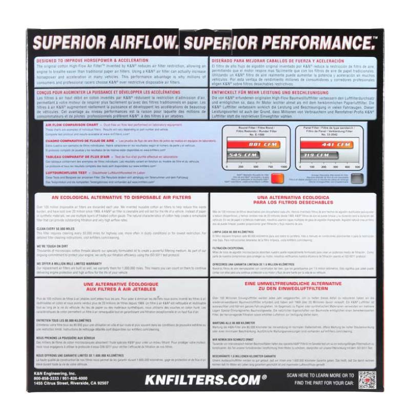 K&N Universal Round Air Filter 9in OD / 7-1/2in ID / 4in Height K&N Engineering Air Filters - Universal Fit