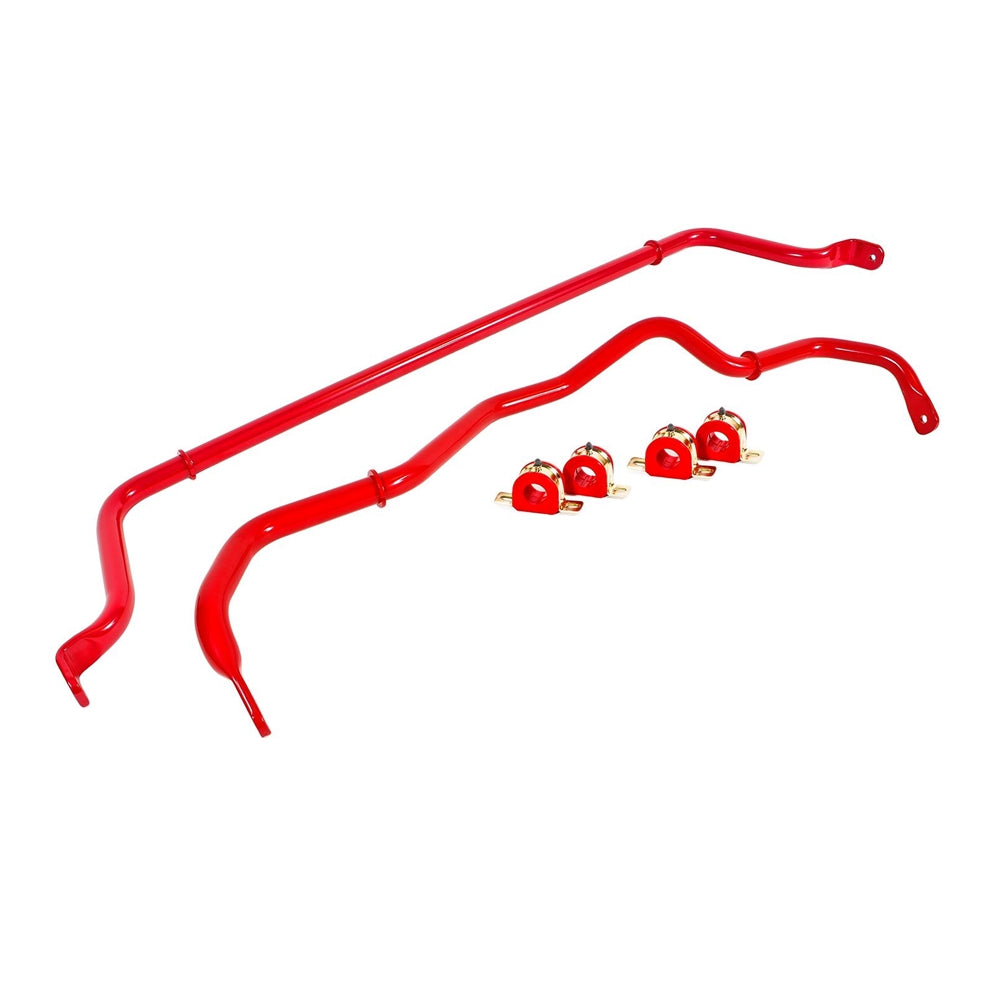 BMR 16-17 6th Gen Camaro Front & Rear Sway Bar Kit w/ Bushings - Red SB049R