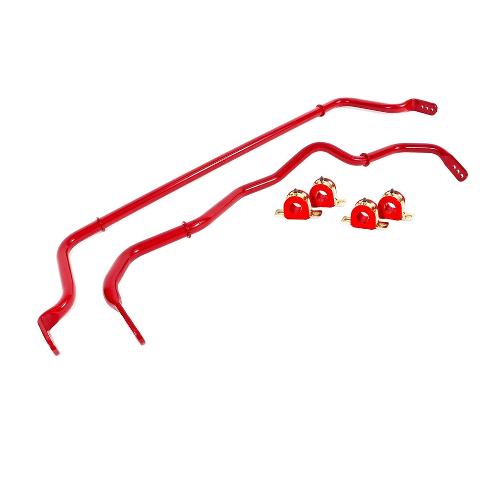 BMR 16-17 6th Gen Camaro Front & Rear Sway Bar Kit w/ Bushings - Red SB052R