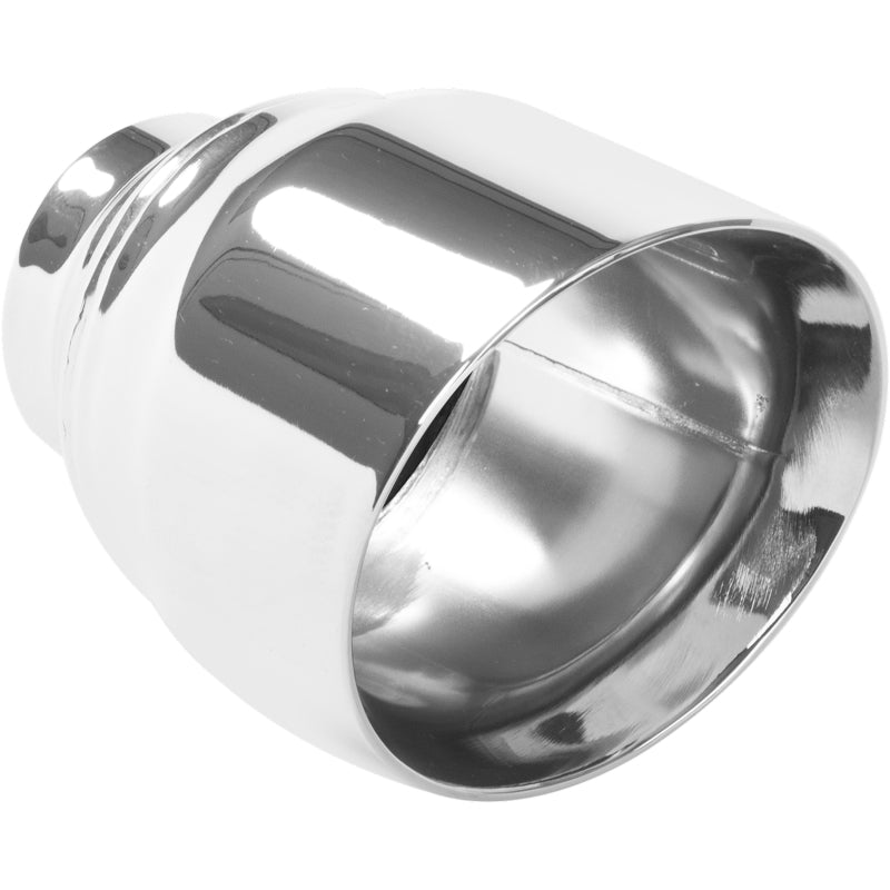 MagnaFlow Tip Stainless Double Wall Round Single Outlet Polished 4.5in DIA 2.5in Inlet 5.75in Length Magnaflow Tips