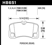 Hawk 09-11 Porsche 911 3.6L Carrera Exc. Ceramic Composite Brakes Rear ER-1 Brake Pads Hawk Performance Brake Pads - Racing