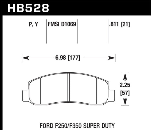 Hawk 05-11 Ford F250/F350 / 2011 Ford F550 Super Duty Street Front Brake Pads Hawk Performance Brake Pads - Performance