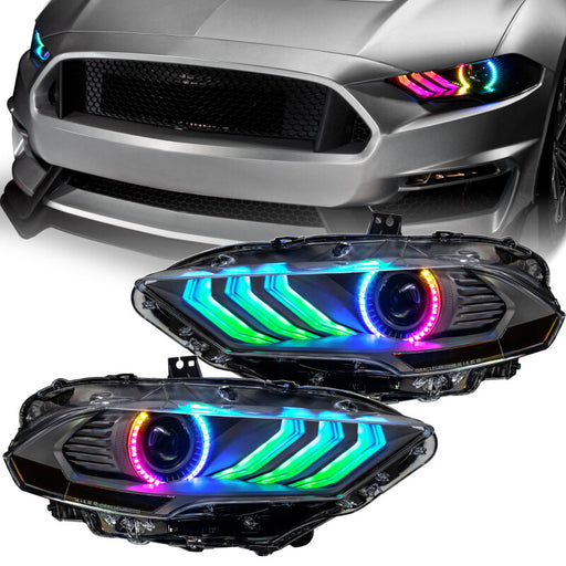 Oracle Lighting 18-23 Ford Mustang Dynamic ColorSHIFT LED Headlights - Black Series ORACLE Lighting Headlights