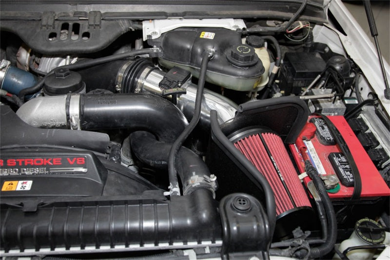 Spectre 03-07 Ford SD V8-6.7L DSL Air Intake Kit - Polished w/Red Filter Spectre Cold Air Intakes