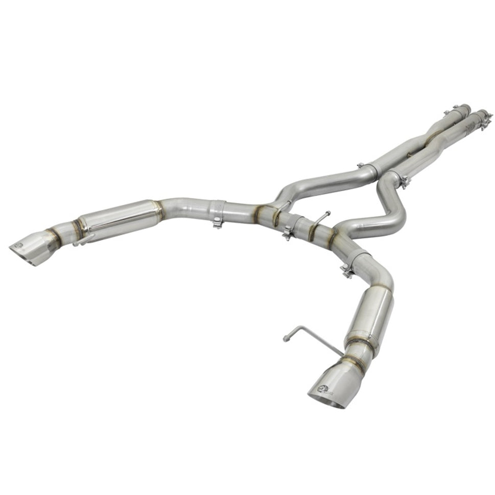 aFe MACHForce XP 3in Aggressive Toned Cat-Back Exhausts w/ Polished Tips 15-17 Ford Mustang V6/V8 49-33088-P