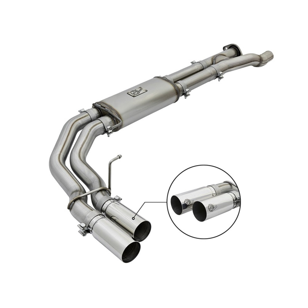 aFe POWER Rebel Series 3in 409 SS Cat Back Exhaust w/ Polished Tips 17 Ford F-150 Raptor V6-3.5L 49-43091-P