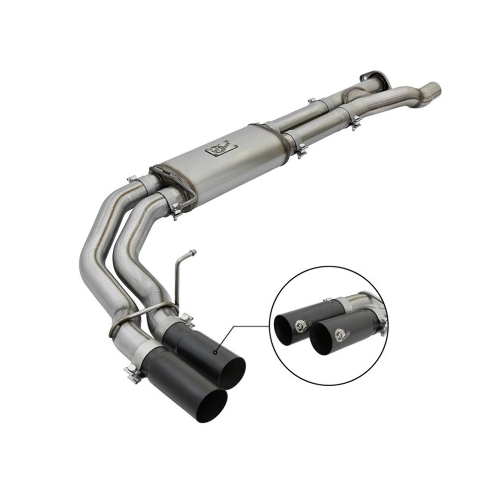 aFe POWER Rebel Series 3in 409 SS Cat Back Exhaust w/ Black Tips 17 Ford F-150 Raptor V6-3.5L 49-43091-B