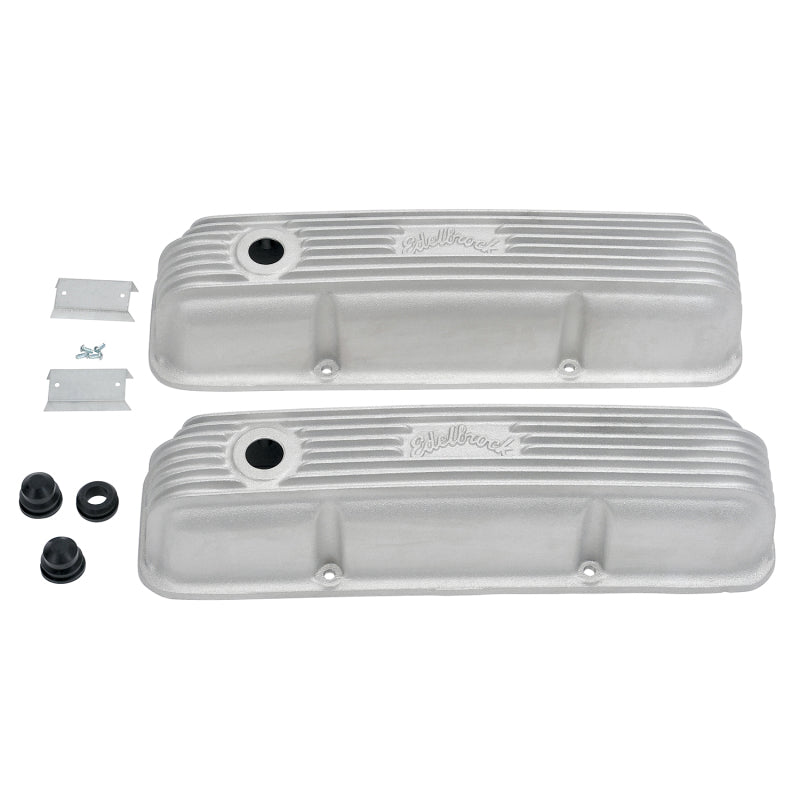 Edelbrock Valve Cover Classic Series Ford 1958-1976 FE V8 Satin Edelbrock Valve Covers