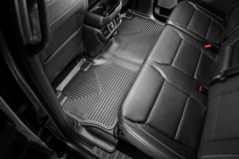 Husky Liners 21-23 Ford F-150 CC SC X-Act Contour Front & Second Row Seat Floor Liners - Black Husky Liners Floor Mats - Rubber