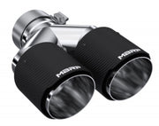 MBRP 3in ID / Dual 4in OD Out Staggered L 9.37in / R 9.87in Dual Wall Carbon Fiber Univ Exhaust Tip MBRP Tips