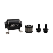 DeatschWerks Stainless Steel 3/8in 10 Micron Universal Inline Fuel Filter Housing Kit (70mm) DeatschWerks Fuel Filters