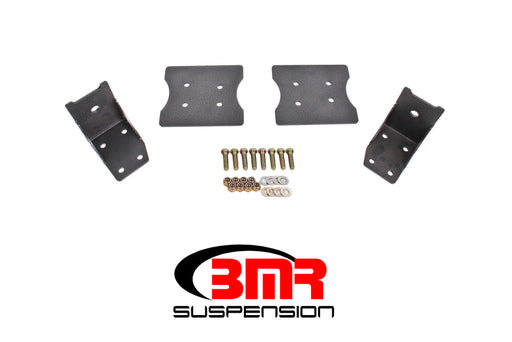 BMR 79-04 Fox Mustang Lower Torque Box Reinforcement Plates - Black Hammertone BMR Suspension Diff Braces