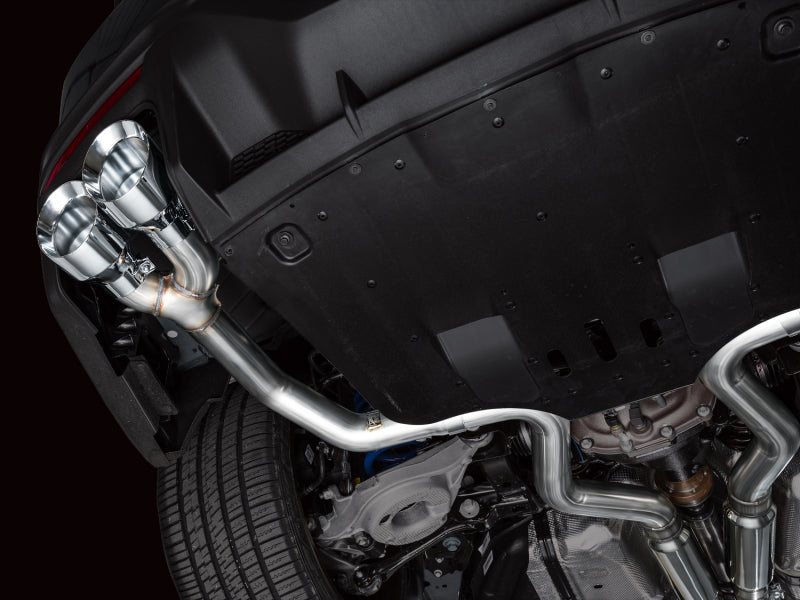 AWE 2024 Ford Mustang Dark Horse S650 RWD Track Edition Cat-Back Exhaust w/ Quad Chrome Silver Tips AWE Tuning Catback