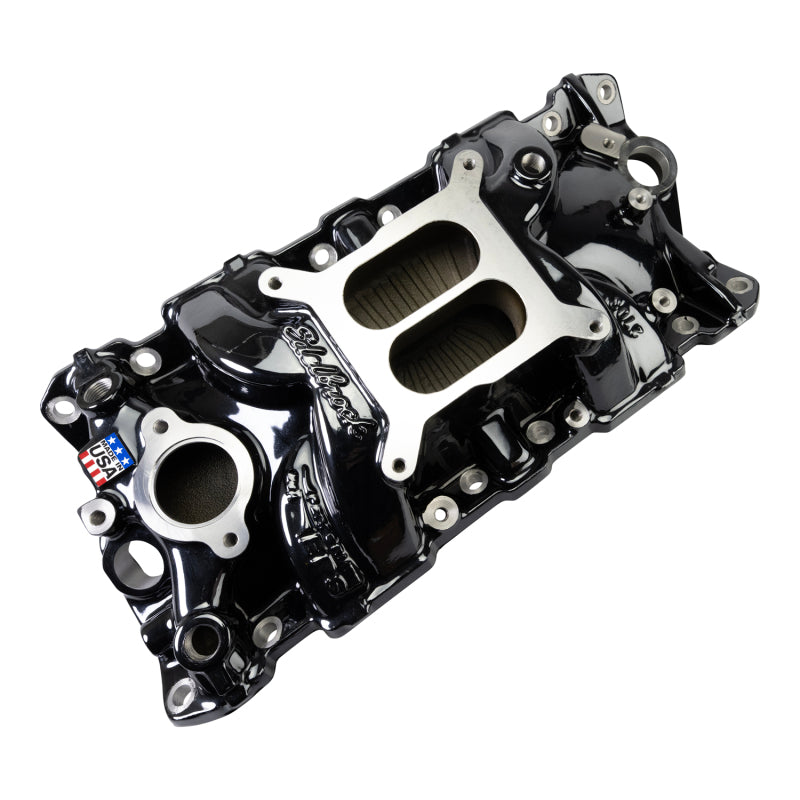 Edelbrock Chevy SB Performer EPS Manifold w/ Oil Fill Tube - Black Plasma Edelbrock Intake Manifolds